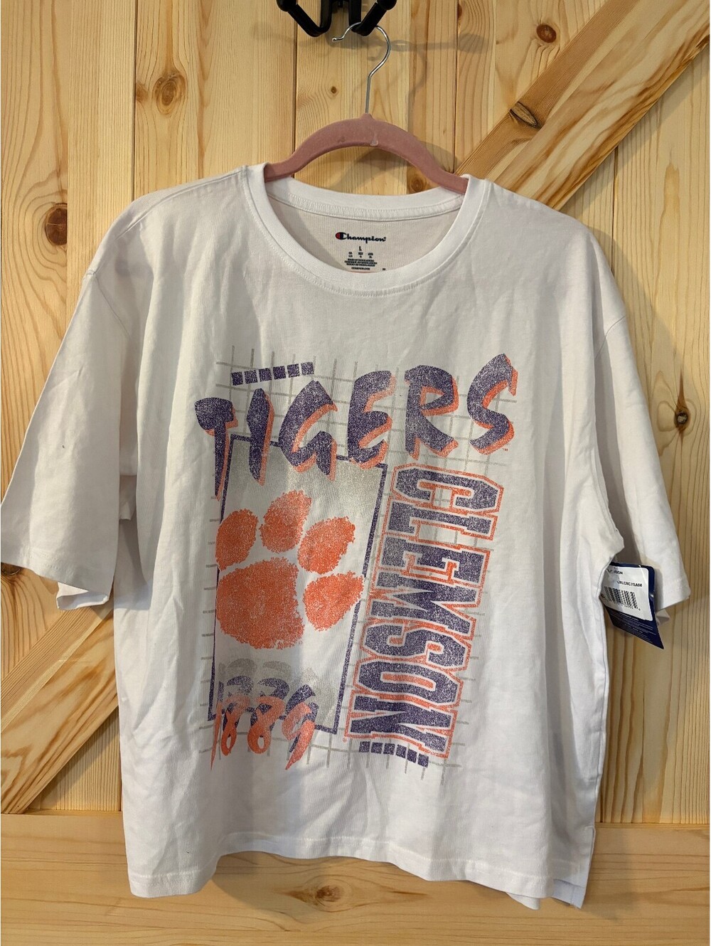 Champion Clemson Tigers Graphic T-Shirt Large White